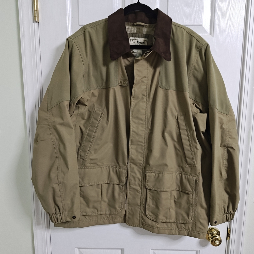 L.L. Bean Men's Gore-tex Hunting Field Tan Jacket with Brown Accents